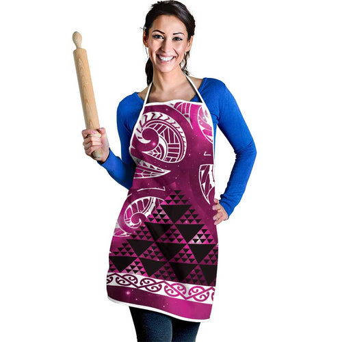 Matariki New Zealand Apron NZ Niho Taniwha Maori New Year Pink Galaxy