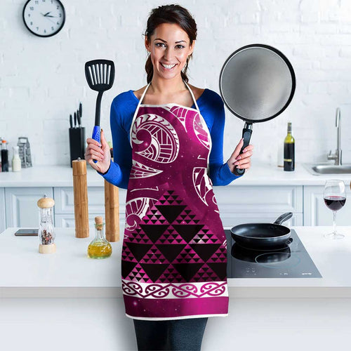 Matariki New Zealand Apron NZ Niho Taniwha Maori New Year Pink Galaxy