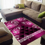 Matariki New Zealand Area Rug NZ Niho Taniwha Maori New Year Pink Galaxy