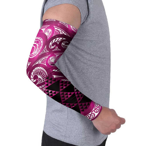 Matariki New Zealand Arm Sleeves NZ Niho Taniwha Maori New Year Pink Galaxy
