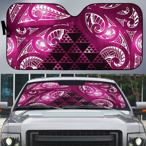 Matariki New Zealand Auto Sun Shade NZ Niho Taniwha Maori New Year Pink Galaxy