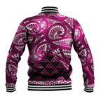 Matariki New Zealand Baseball Jacket NZ Niho Taniwha Maori New Year Pink Galaxy