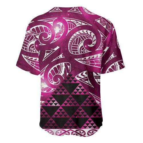 Matariki New Zealand Baseball Jersey NZ Niho Taniwha Maori New Year Pink Galaxy