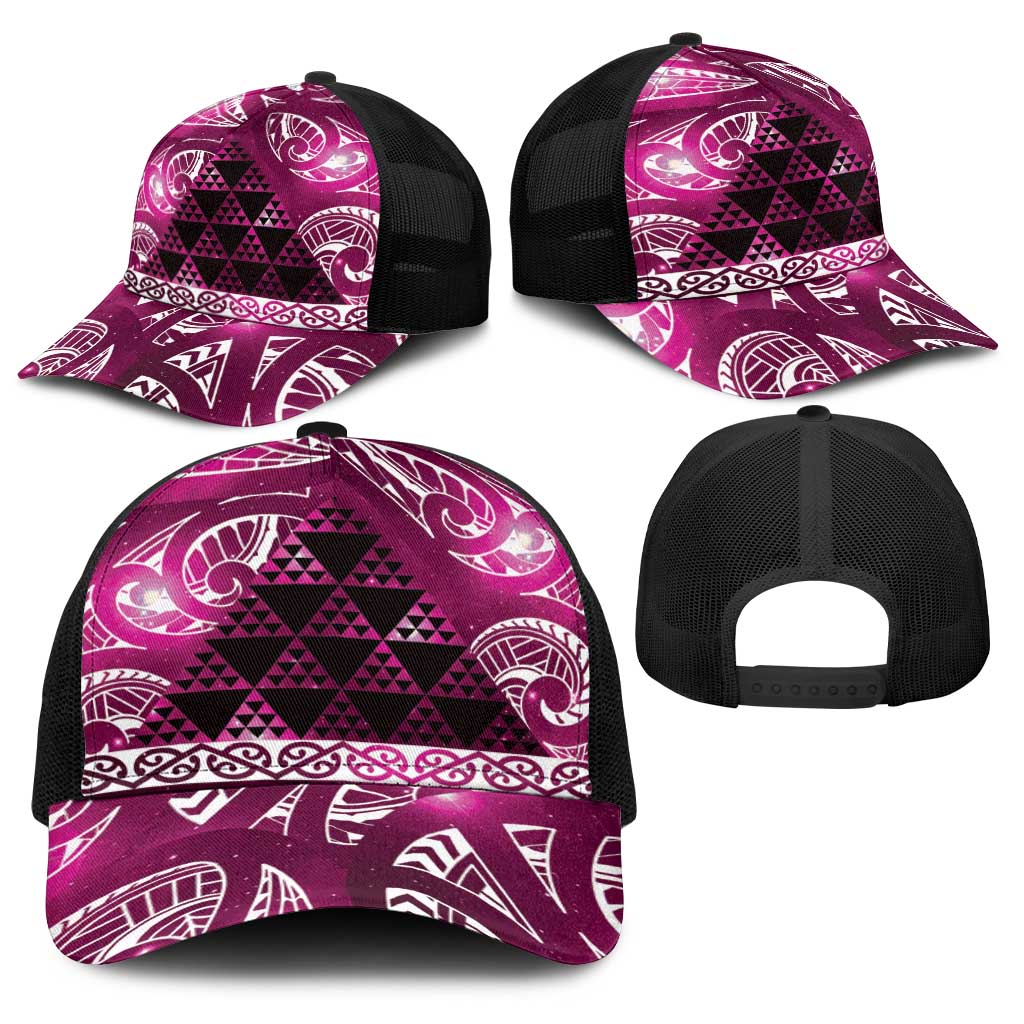 Matariki New Zealand Baseball Net Cap NZ Niho Taniwha Maori New Year Pink Galaxy