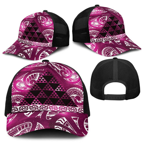 Matariki New Zealand Baseball Net Cap NZ Niho Taniwha Maori New Year Pink Galaxy