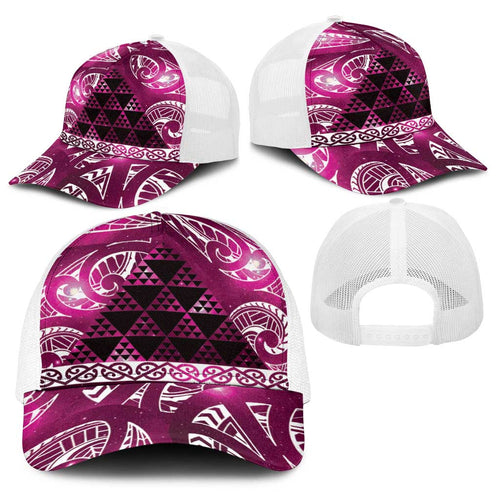 Matariki New Zealand Baseball Net Cap NZ Niho Taniwha Maori New Year Pink Galaxy