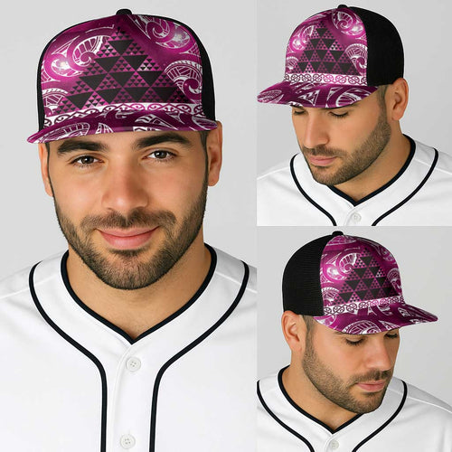 Matariki New Zealand Baseball Net Cap NZ Niho Taniwha Maori New Year Pink Galaxy