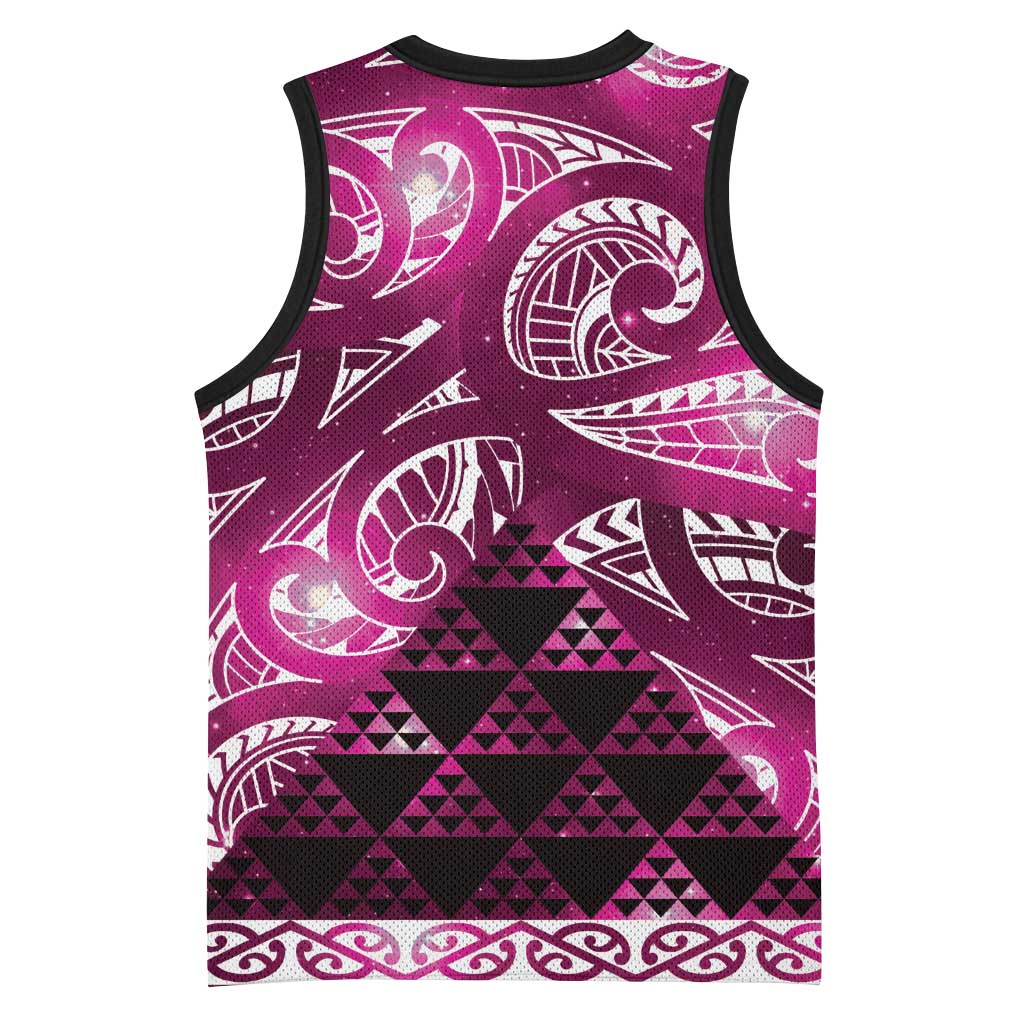 Matariki New Zealand Basketball Jersey NZ Niho Taniwha Maori New Year Pink Galaxy