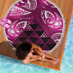Matariki New Zealand Beach Blanket NZ Niho Taniwha Maori New Year Pink Galaxy