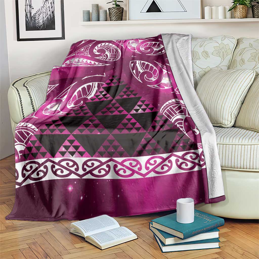 Matariki New Zealand Blanket NZ Niho Taniwha Maori New Year Pink Galaxy