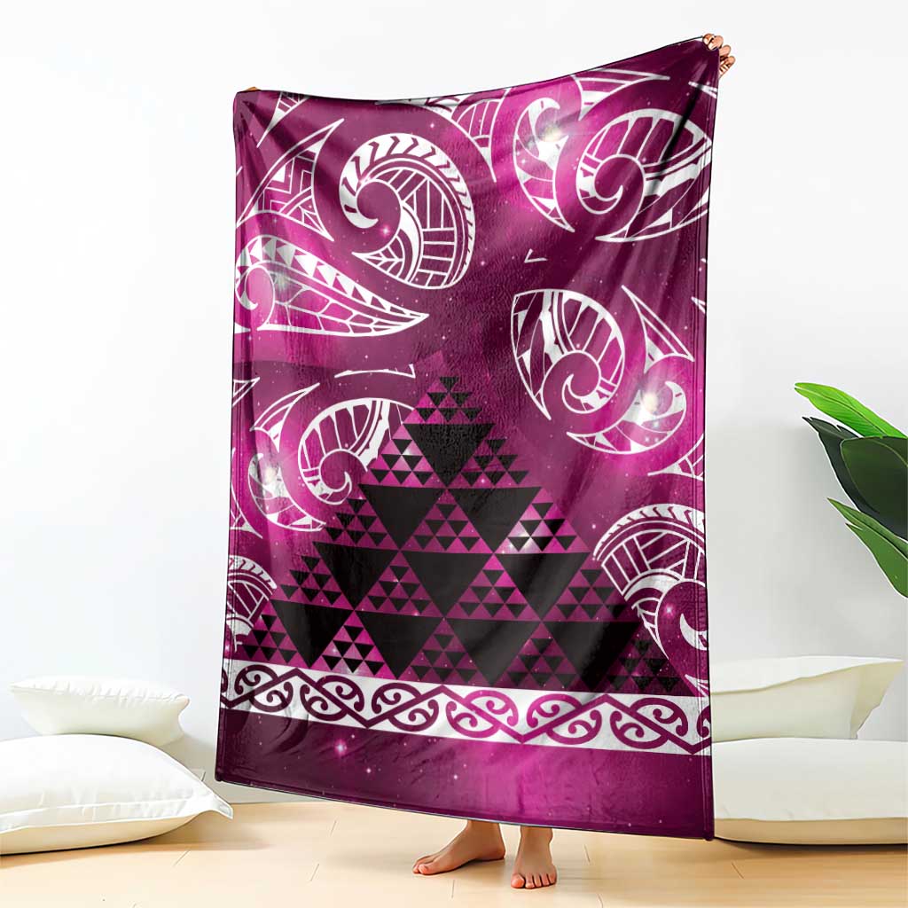 Matariki New Zealand Blanket NZ Niho Taniwha Maori New Year Pink Galaxy