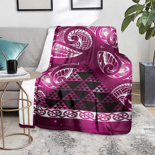 Matariki New Zealand Blanket NZ Niho Taniwha Maori New Year Pink Galaxy