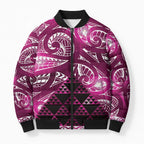 Matariki New Zealand Bomber Puffer Jacket NZ Niho Taniwha Maori New Year Pink Galaxy