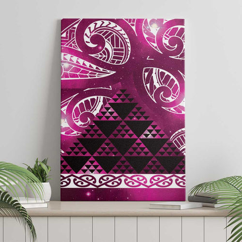 Matariki New Zealand Canvas Wall Art NZ Niho Taniwha Maori New Year Pink Galaxy