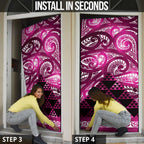 Matariki New Zealand Door Cover NZ Niho Taniwha Maori New Year Pink Galaxy