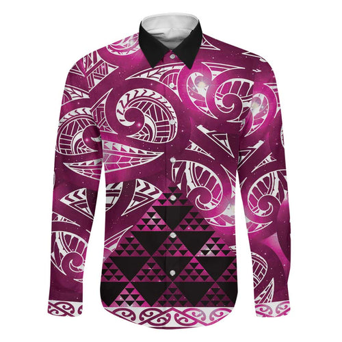 Matariki New Zealand Family Matching Mermaid Dress and Hawaiian Shirt NZ Niho Taniwha Maori New Year Pink Galaxy