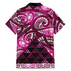 Matariki New Zealand Family Matching Tank Maxi Dress and Hawaiian Shirt NZ Niho Taniwha Maori New Year Pink Galaxy