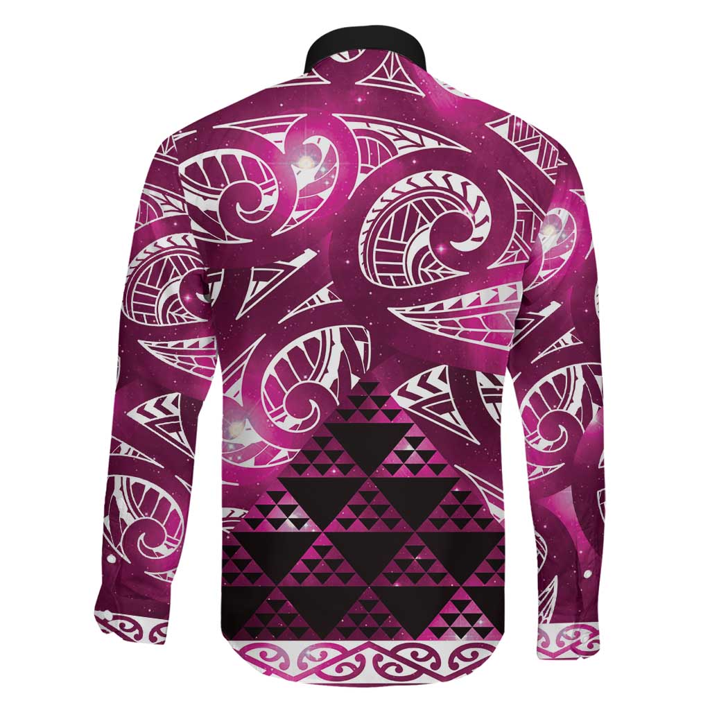 Matariki New Zealand Family Matching Tank Maxi Dress and Hawaiian Shirt NZ Niho Taniwha Maori New Year Pink Galaxy