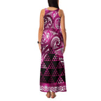 Matariki New Zealand Family Matching Tank Maxi Dress and Hawaiian Shirt NZ Niho Taniwha Maori New Year Pink Galaxy