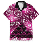 Matariki New Zealand Hawaiian Shirt NZ Niho Taniwha Maori New Year Pink Galaxy
