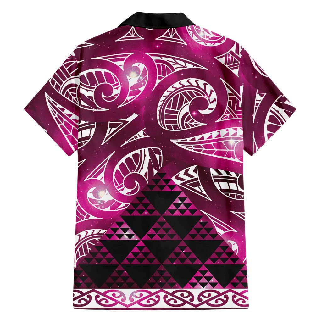Matariki New Zealand Hawaiian Shirt NZ Niho Taniwha Maori New Year Pink Galaxy