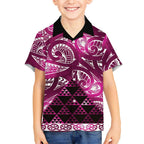 Matariki New Zealand Hawaiian Shirt NZ Niho Taniwha Maori New Year Pink Galaxy
