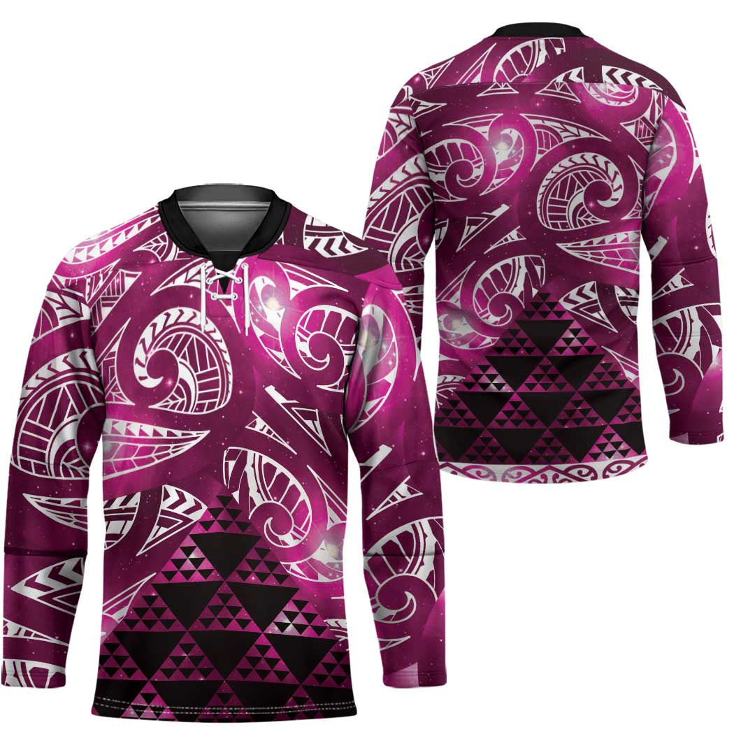 Matariki New Zealand Hockey Jersey NZ Niho Taniwha Maori New Year Pink Galaxy