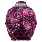 Matariki New Zealand Hoodie NZ Niho Taniwha Maori New Year Pink Galaxy