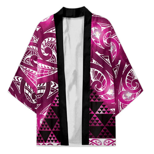 Matariki New Zealand Kimono NZ Niho Taniwha Maori New Year Pink Galaxy