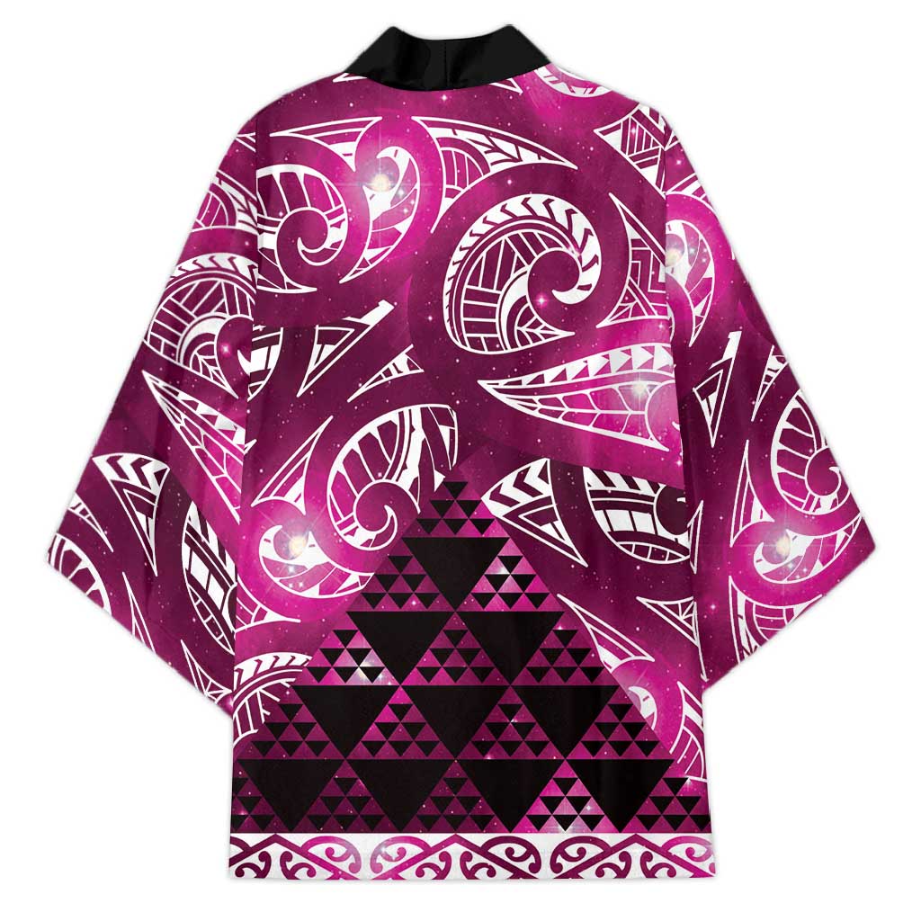 Matariki New Zealand Kimono NZ Niho Taniwha Maori New Year Pink Galaxy