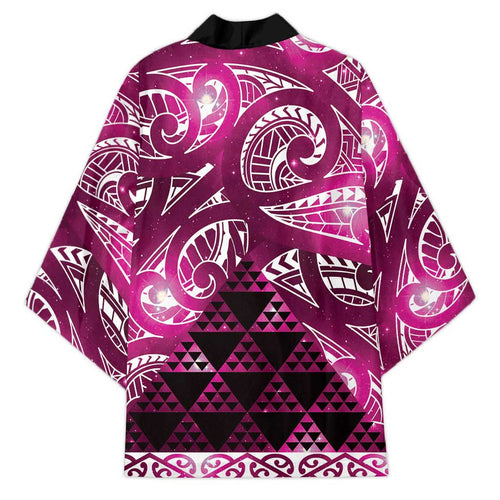 Matariki New Zealand Kimono NZ Niho Taniwha Maori New Year Pink Galaxy