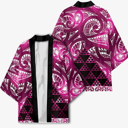 Matariki New Zealand Kimono NZ Niho Taniwha Maori New Year Pink Galaxy
