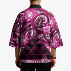 Matariki New Zealand Kimono NZ Niho Taniwha Maori New Year Pink Galaxy
