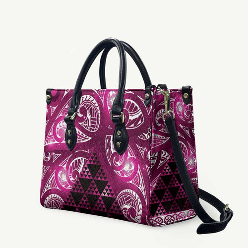 Matariki New Zealand Leather Bag NZ Niho Taniwha Maori New Year Pink Galaxy