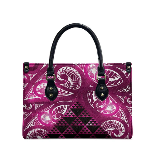 Matariki New Zealand Leather Bag NZ Niho Taniwha Maori New Year Pink Galaxy