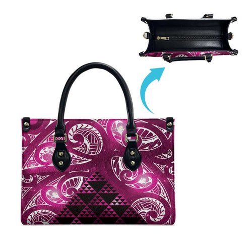 Matariki New Zealand Leather Bag NZ Niho Taniwha Maori New Year Pink Galaxy