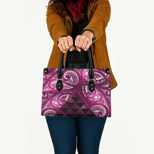 Matariki New Zealand Leather Bag NZ Niho Taniwha Maori New Year Pink Galaxy