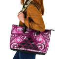 Matariki New Zealand Leather Tote Bag NZ Niho Taniwha Maori New Year Pink Galaxy