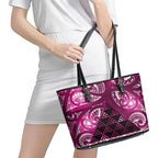 Matariki New Zealand Leather Tote Bag NZ Niho Taniwha Maori New Year Pink Galaxy