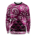 Matariki New Zealand Long Sleeve Shirt NZ Niho Taniwha Maori New Year Pink Galaxy