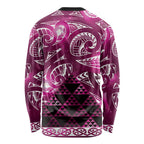 Matariki New Zealand Long Sleeve Shirt NZ Niho Taniwha Maori New Year Pink Galaxy