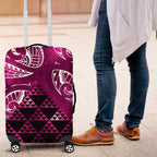 Matariki New Zealand Luggage Cover NZ Niho Taniwha Maori New Year Pink Galaxy