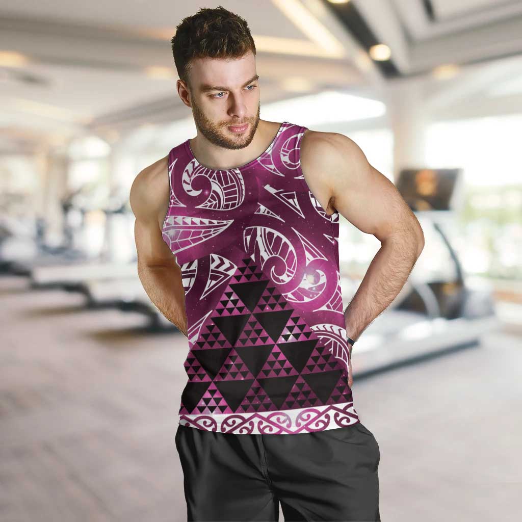 Matariki New Zealand Men Tank Top NZ Niho Taniwha Maori New Year Pink Galaxy