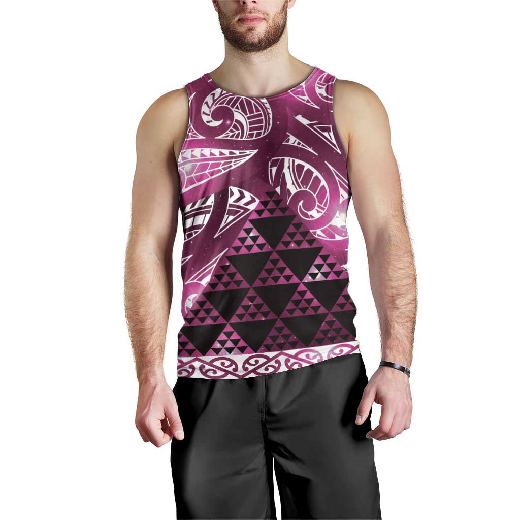 Matariki New Zealand Men Tank Top NZ Niho Taniwha Maori New Year Pink Galaxy