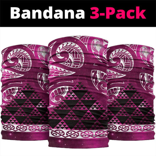 Matariki New Zealand Neck Gaiter NZ Niho Taniwha Maori New Year Pink Galaxy