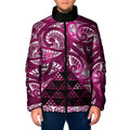 Matariki New Zealand Padded Jacket NZ Niho Taniwha Maori New Year Pink Galaxy