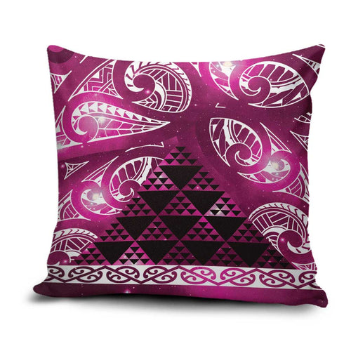 Matariki New Zealand Pillow Cover NZ Niho Taniwha Maori New Year Pink Galaxy