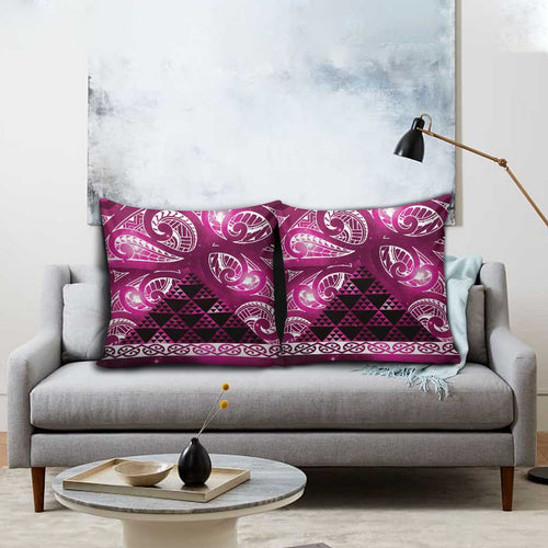 Matariki New Zealand Pillow Cover NZ Niho Taniwha Maori New Year Pink Galaxy