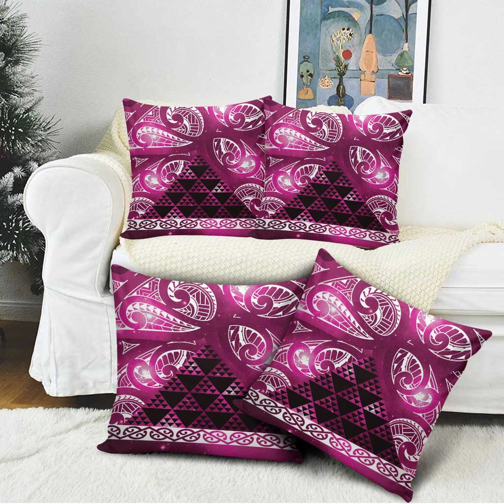 Matariki New Zealand Pillow Cover NZ Niho Taniwha Maori New Year Pink Galaxy