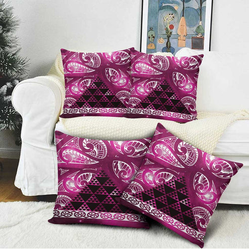 Matariki New Zealand Pillow Cover NZ Niho Taniwha Maori New Year Pink Galaxy